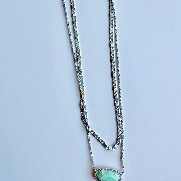 Kendra Scott double chain pendant necklace silver tone - Picture 4 of 6